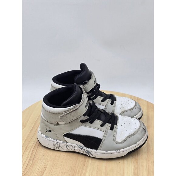 Puma Rebound LayUp Mid Little Kid 'Grey Violet Black' size 1C - Picture 1 of 9